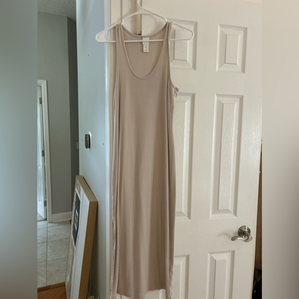 H&M Beige Maxi Dress with slit